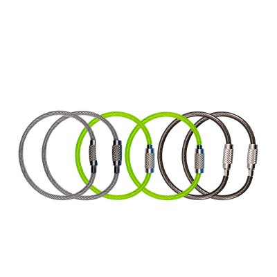 Sécurité - NA - Pack de 6 loops de 6 pouces (2 argents, 2 noirs, 2 verts)