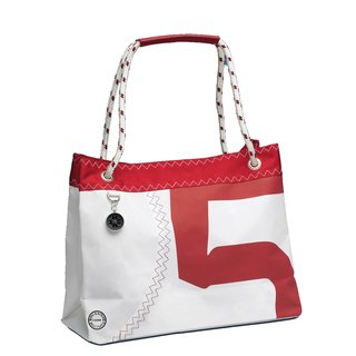Équipage - NA - Sea wave sac shopping en toile à voile avec poignées en cordage rouge 42x17x33 cm 20 litres