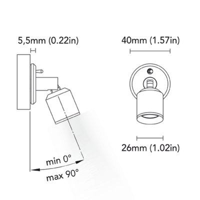 Électricité - NA - Arizona 1,5W finition chrome poli