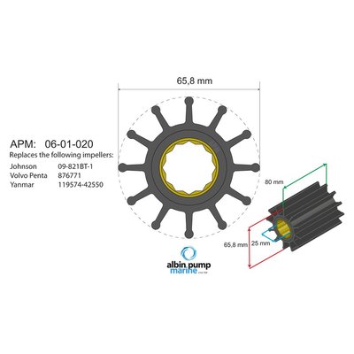 Moteur - NA - Turbine diamètre 65,8 - 25 , épaisseur 80