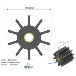 Moteur - NA - Turbine diamètre 114,4 - 24 , épaisseur 109,6