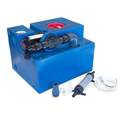 Eau à bord - NA - Kit réservoir eaux grises avec pompe à diaphragme 47l 12v