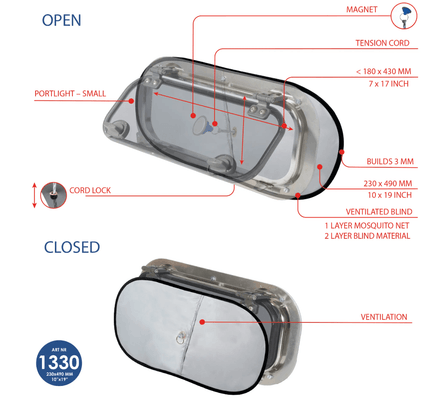 Vie à bord - NA - Stores avec ventilation pour hublots – petit (pack de 2) - WLD1330