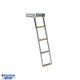Echelle télescopique escamotable 4 marches en teck et serrure - BKT74T