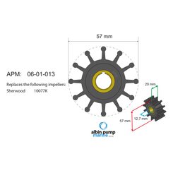 Moteur - NA - Turbine diamètre 57 - 12,7 , épaisseur 20