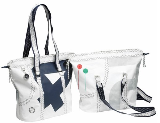 Équipage - NA - Sea queen sac shopping en toile de voile avec fermeture éclair marine 49x17x38 cm 14 litres
