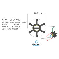 Moteur - NA - Turbine diamètre 39,7 - 12 , épaisseur 19,2