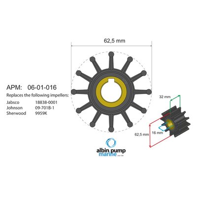 Moteur - NA - Turbine diamètre 62,5 - 16 , épaisseur 32