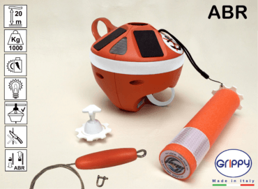 Mouillage - NA - GRIPPY ABR : Bouée pour ancre 20m de corde 1000 kg, éclairage de nuit automatique+ câble de protection inox et crochet pour balcon + ABR