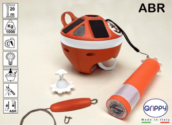Mouillage - NA - GRIPPY ABR : Bouée pour ancre 20m de corde 1000 kg, éclairage de nuit automatique+ câble de protection inox et crochet pour balcon + ABR