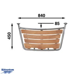 Mouillage - NA - Plateforme de bain teck pour voilier tube 25 mm 840x450mm - PT8045