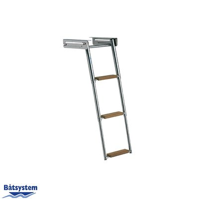 Mouillage - NA - Echelle télescopique escamotable 3 marches en teck et serrure - BKT73T