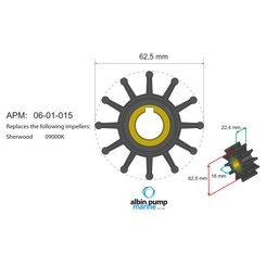 Moteur - NA - Turbine diamètre 62,5 - 16 , épaisseur 24