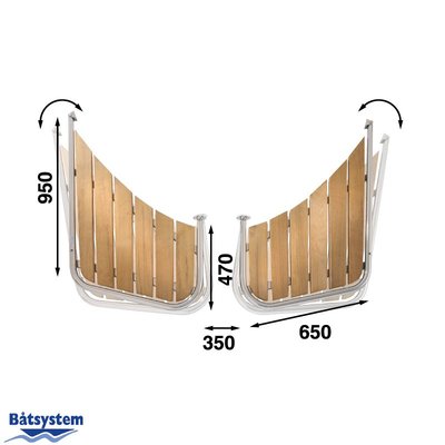 Mouillage - NA - Plateforme de bain teck gig 2 éléments l=65 cm Ø32 mm - PS65