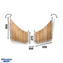 Mouillage - NA - Plateforme de bain teck gig 2 éléments l=65 cm Ø32 mm - PS65