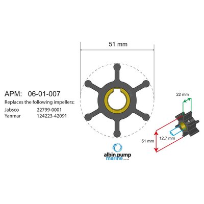 Moteur - NA - Turbine diamètre 51 - 12,7 , épaisseur 22