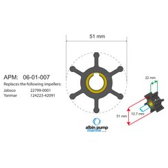 Moteur - NA - Turbine diamètre 51 - 12,7 , épaisseur 22