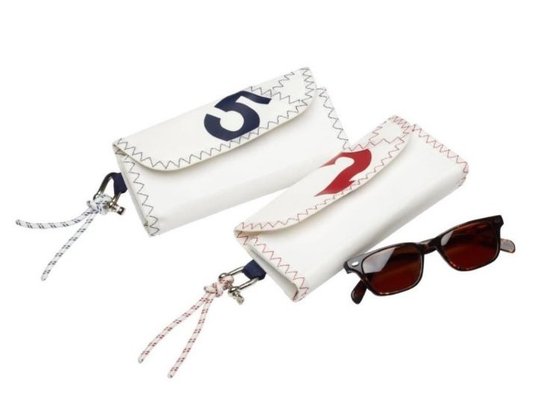Équipage - NA - Sea glasses étui à lunettes en toile à voile et tissu microfibre marine 17x9x5 cm