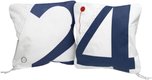 Coussin déhoussable 40 x 40 cm côté 1 marine côté 2 bleu royal