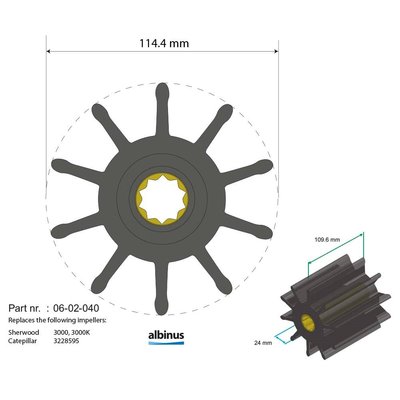 Moteur - NA - Turbine diamètre 114,4 - 24 , épaisseur 109,6