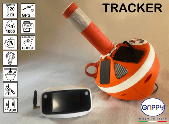 Mouillage - NA - GRIPPY TRACKER : Bouée d'orin 20m de corde 1000 kg + système GPS intégré, portable et ABR