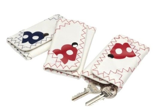 Équipage - NA - Sea pouch porte-clés 5 anneaux en toile à voile marine 11,5x7 cm