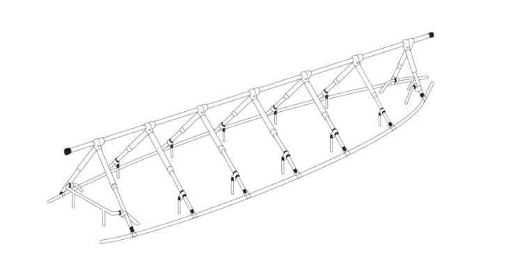 Mouillage - NA - Cadre de couverture 10x3.7 m - 7 paires de jambes - 10428