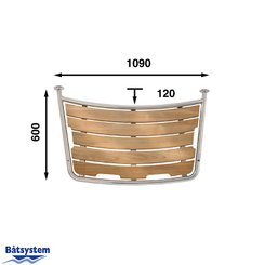 Mouillage - NA - Plateforme de bain voilier tube 32 mm 1090x600 mm teck - PT1006030