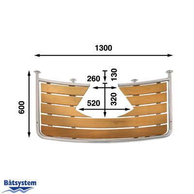 Mouillage - NA - Plateforme de bain en teck Ø32 mm 1300x600mm - PR1306030