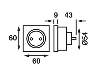 Électricité - NA - Prise 230V noire - BE5919b