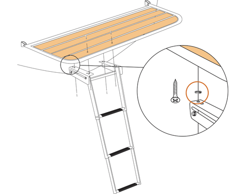 Mouillage - NA - Rondelle plastique pour échelle dans caisson - P1063