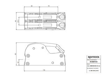 Accastillage et gréement - NA - Bloqueur XCS double Ø12-16mm 1200kg blanc