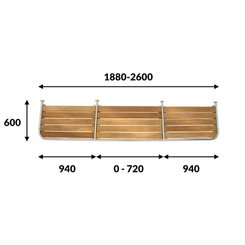 Mouillage - NA - Plateforme de bain en teck partie médiane flexible 1750-2600x600mm - PM2606030