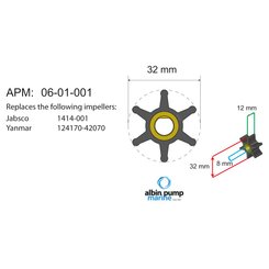 Moteur - NA - Turbine diamètre 32 - 8 , épaisseur 12