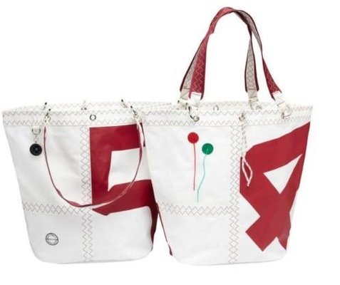 Équipage - NA - Sea girl sac shopping en toile à voile rouge 51x17x41 cm 16 litres