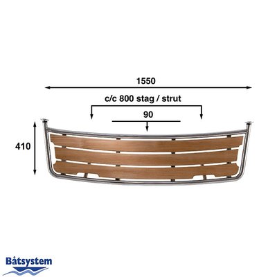 Mouillage - NA - Plateforme de bain teck pour voilier 1550x392 mm - PT1553530