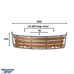 Mouillage - NA - Plateforme de bain teck pour voilier 1550x392 mm - PT1553530