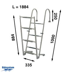 Mouillage - NA - Échelle télescopique pliable 1885 mm 7 marches avec poignées - BUT100