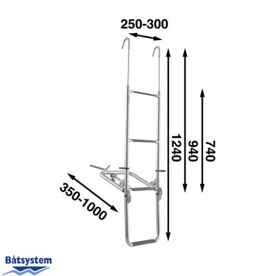 Mouillage - NA - Échelle avant aluminium 1240 mm 4 marches - ST125AL