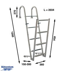 Mouillage - NA - Echelle télescopique pliable 2034 mm 8 marches avec poignées, - BUT125