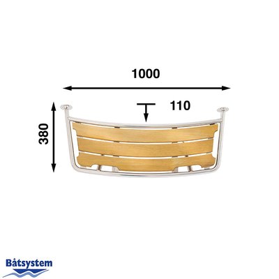 Mouillage - NA - Plateforme de bain voilier tube 25 mm 1000x380 mm teck - PT10035