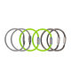 Pack de 6 loops de 6 pouces (2 argents, 2 noirs, 2 verts)