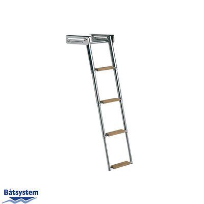 Mouillage - NA - Echelle télescopique escamotable 4 marches en teck et serrure - BKT74T
