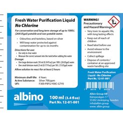 Eau à bord - NA - Liquide de purification d'eau douce - Sans chlore (100ml pour 1000l)