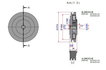 Moteur - NA - Embrayage électromagnétique 12v 1 gorge type b