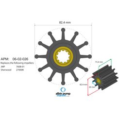 Moteur - NA - Turbine diamètre 82,4 - 20 , épaisseur 73,4