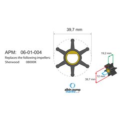Moteur - NA - Turbine diamètre 39,7 - 12 , épaisseur 19,2