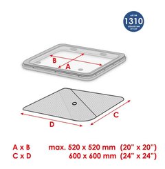 Vie à bord - NA - Stores avec ventilation pour trappes – 600x600mm - WLD1310