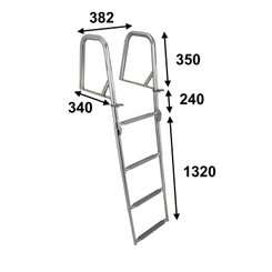 Mouillage - NA - Échelle télescopique pliable 1420 mm 4 marches avec poignées - BUT47