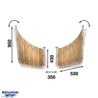 Mouillage - NA - Plateforme de bain teck type Gig 2 parties l=53 cm Ø25 mm - PS55